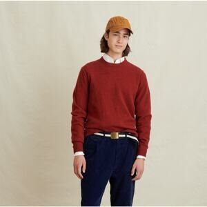 Alex Mill Sweater Mens XL Reverse Seam Superfine Meino Wool Burnt Red Crewneck
